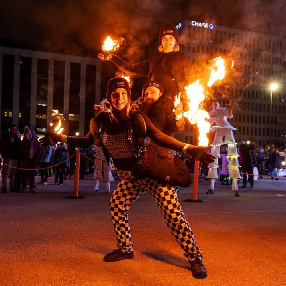 Fire performers at World of Winter